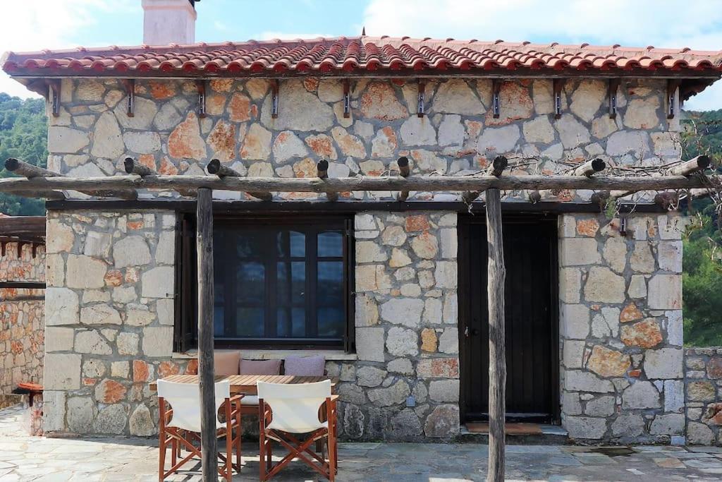 Wood & Stone Dream View House B Villa Diaporos Luaran gambar