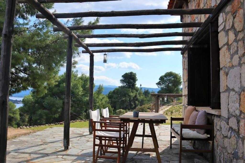 Wood & Stone Dream View House B Villa Diaporos Luaran gambar
